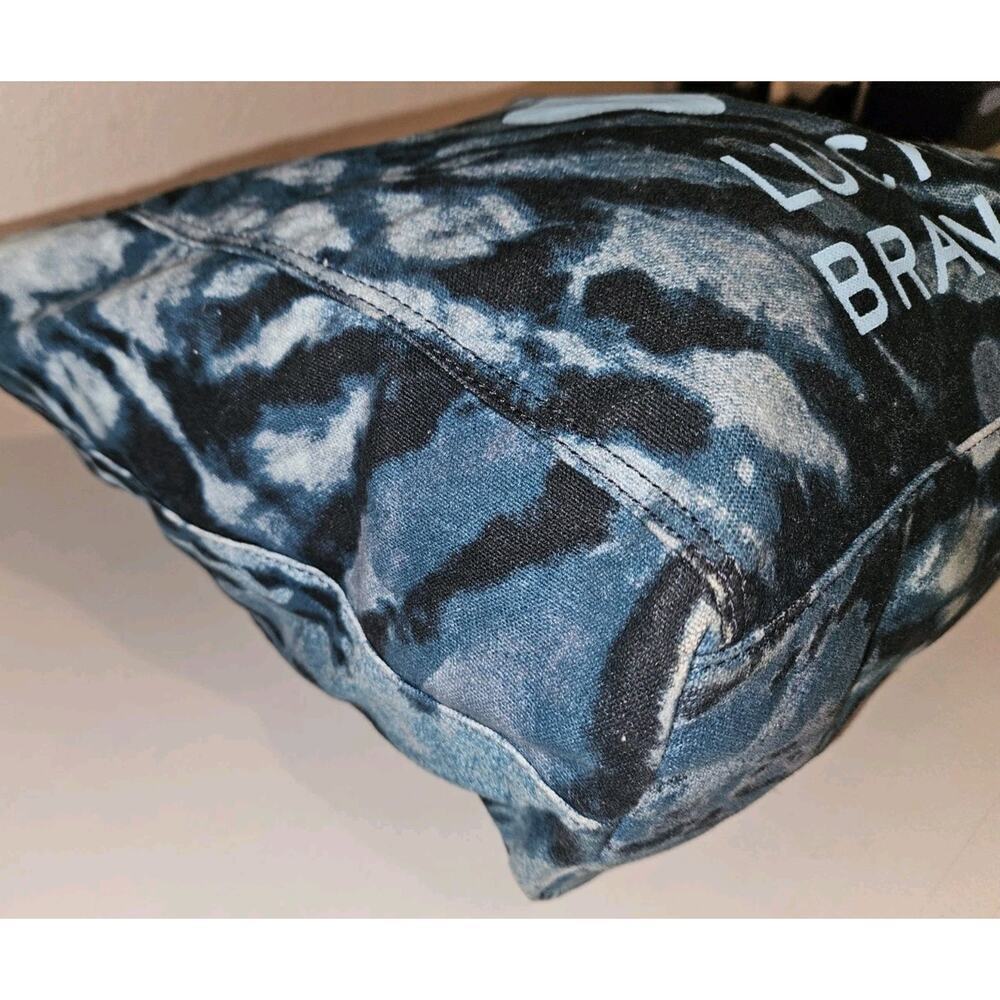 Lucky Brand Blue Tye Dye Canvas Tote 15x12x4.5 - Picture 6 of 9